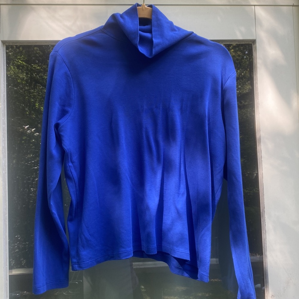 LL Bean Royal Blue Supima Cotton Women’s Turtleneck L